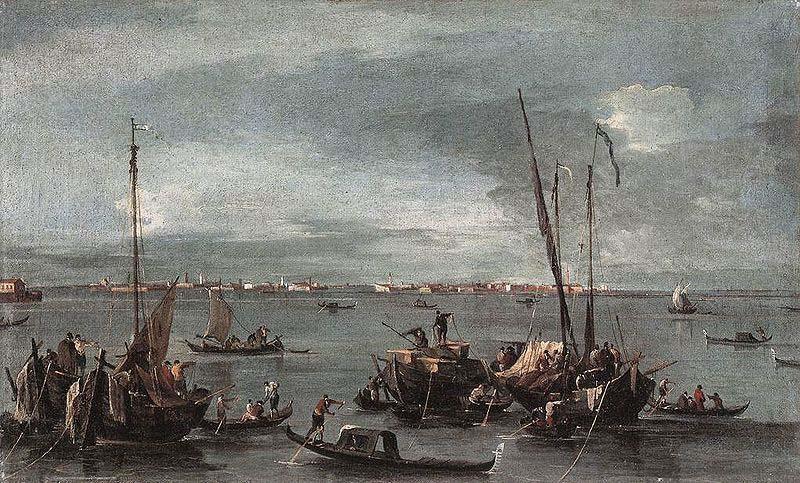 Francesco Guardi The Lagoon Looking Towards Murano from the Fondamenta Nuova oil painting image